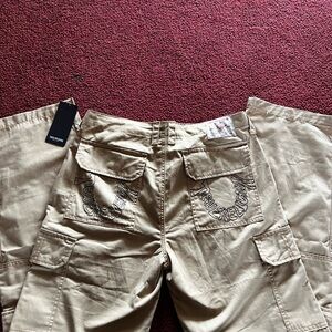 True Religion Tan Cargo Pants Rugged Utility Design